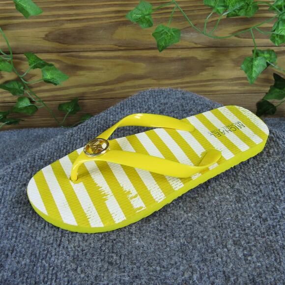 Michael Kors Women's Flip Flop Yellow Synthetic Sz‎ 8 Medium Gently Used 2025 - Picture 1 of 6